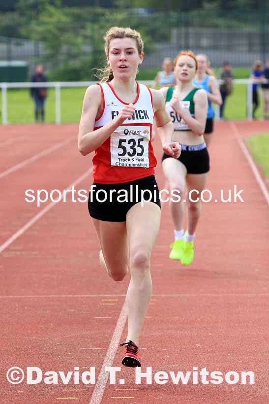 Womens Under-17s 1500 metres, 2023 North Eastern Track and Field Champs., Middlesbrough Sports Village, Middlesbrough. Photo: David T. Hewitson/Sports for All Pics